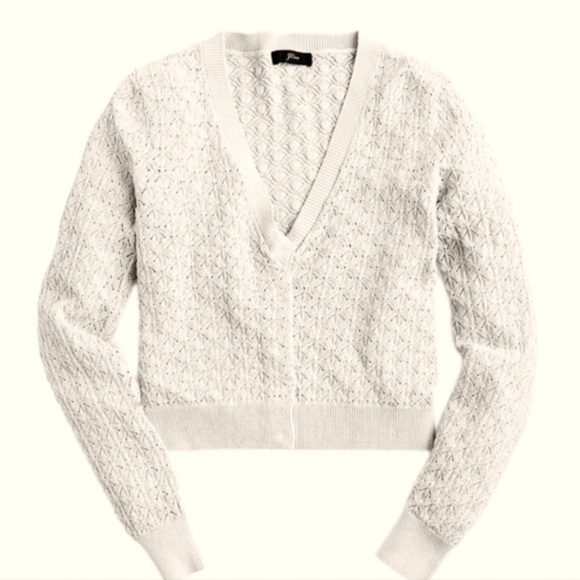 J Crew V neck Pointelle Cardigan Sweater - Picture 2 of 10